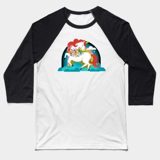 Hipster Unicorn Baseball T-Shirt